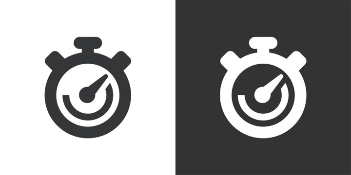 Stopwatch Icon. Solid glyph series icon