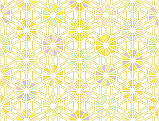 シームレスなパステル調雪形亀甲文様背景