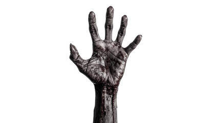 Obraz premium Zombie hand isolated on a transparent background.