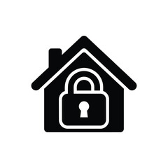 Obraz premium Secure home icon with a house and a padlock a symbol for property safety real estate security and protecting a residence with a lock system