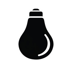 Obraz premium A classic incandescent light bulb silhouette isolated on white background