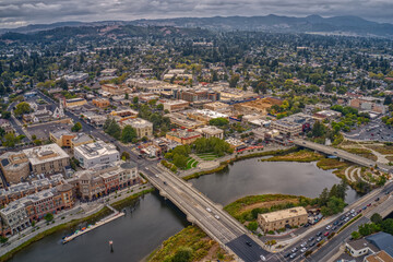 Aerial View of Napa, California during Summer