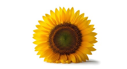 Fototapeta premium yellow sunflower on white isolated background