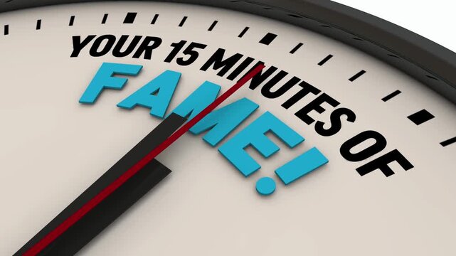 Your 15 Minutes of Fame Clock Time Celebrity Famous 3d Animation