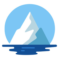 iceberg floating on the ocean nature landscape flat color vector illustration template design