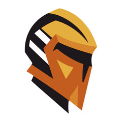 yellow superhero mask power safety flat color vector illustration template design