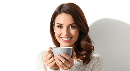 Woman Enjoying Warm Beverage: Cozy Moment