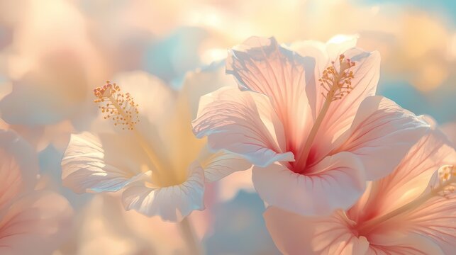 hibiscus flower in peach
