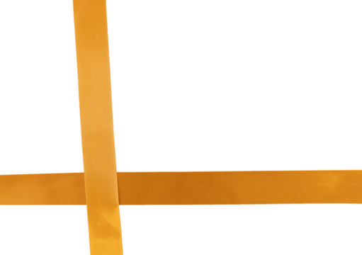 Cross ribbon gift decoration. Transparent background, PNG format.