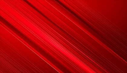 A vibrant, abstract composition featuring diagonal lines in shades of red against a darker red gradient background, creating depth