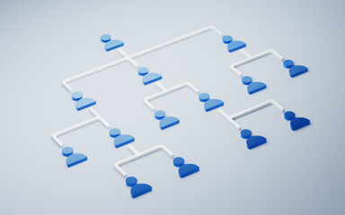 Naklejka premium Links of the partnership with relationship networking, 3d rendering.