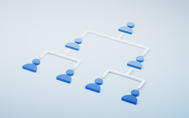 Links of the partnership with relationship networking, 3d rendering.