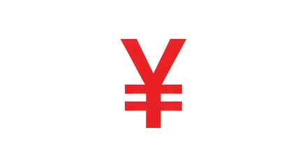 Obraz premium Vibrant Red Yenyuan Currency Symbol On Black Background