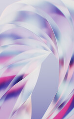 Flowing curve glass geometry background, 3d rendering.