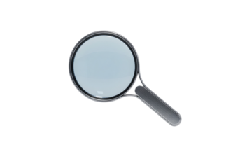 Floating Modern Magnifying Glass 3D Render for Search Concept isolated