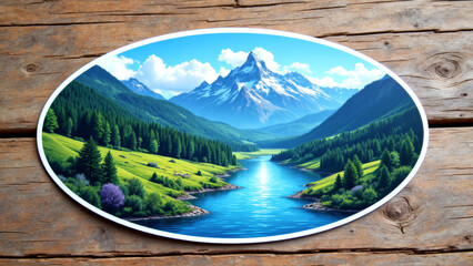 Serene landscape featuring river surrounded by lush green hills