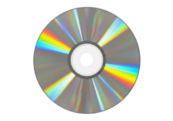 Colorful CD DVD with Light Reflection Isolated on White Background