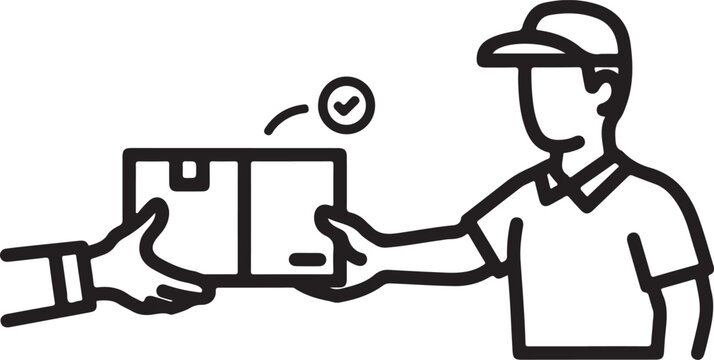  Parcel being handed over &ndash; Indicates customer delivery