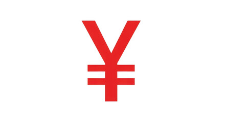 Obraz premium Red Yen Yuan Currency Symbol On Black Background