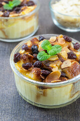 puding roti tawar or white bread pudding is a dessert made from a mixture of white bread cut into pieces, and ingredients such as milk, sugar, eggs