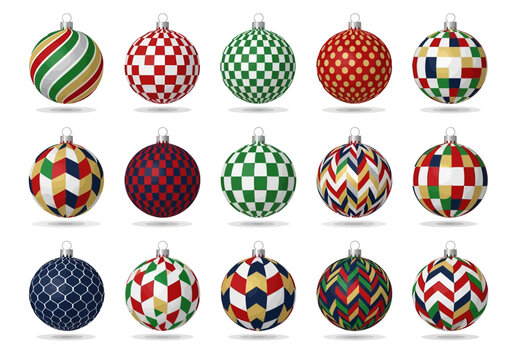 Assortment of fifteen Christmas ornament balls