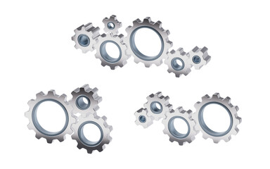 Mechanical gears with industry technology, 3d rendering.