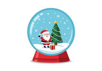 Snow globe Santa Christmas tree gift snow