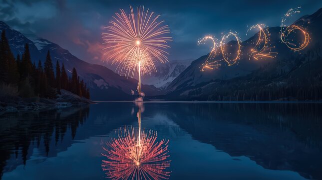 Spectacular New Year 2026 Celebration Fireworks Over City Skyline