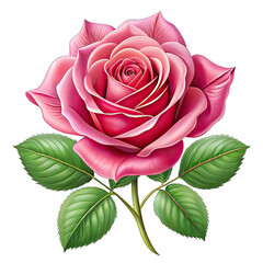 pink rose isolated on white background