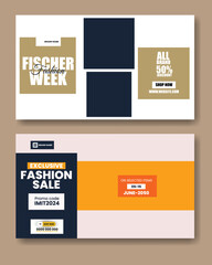 Fashion sale social media facebook cover banner template, Web banner timeline template.