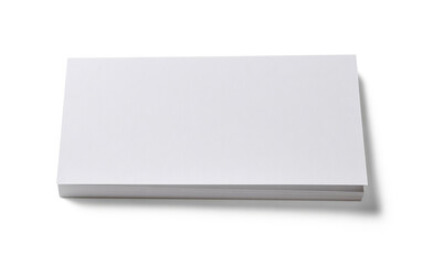 stack of white paper sheets on white background.
