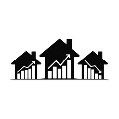 Real estate market trends with growing and declining property values
