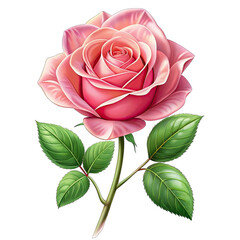 pink rose isolated on white background