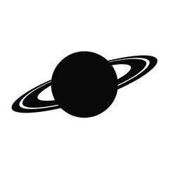 Stylized silhouette of saturn with rings