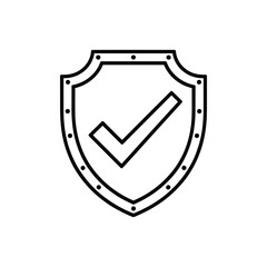 Shield with a check mark symbol representing security and approval