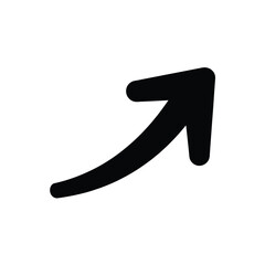 Black hand drawn arrow pointing up and right