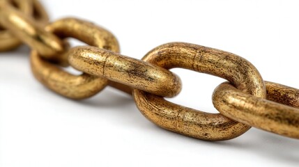 Obraz premium Mini brass chain cluster isolated on white background