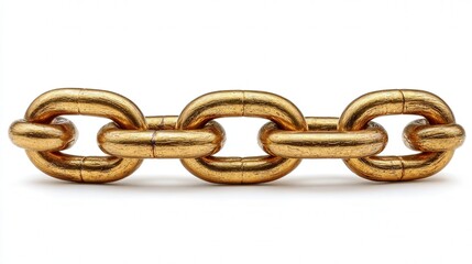 Fototapeta premium Mini brass chain stack isolated on white background