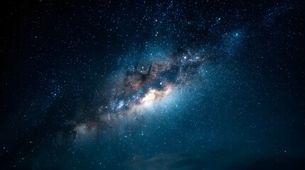 Fototapeta premium The Milky Way galaxy glows with millions of stars in deep space.