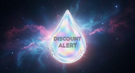 Discount Alert Drop in Cosmic Background.