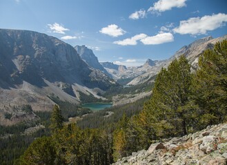 First Rock Lake and Second Rock Lake in Beartooth Mountains, Montana