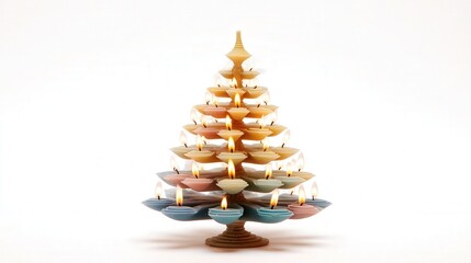Mini candle tree isolated on white background