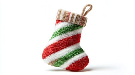 Mini Christmas stocking isolated on white background