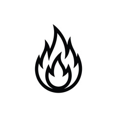 Simple outline icon of a flame or fire symbol