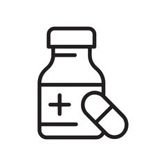 Pharmacy Drug Container Outline Vector