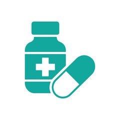 medicine pill bottle with pills