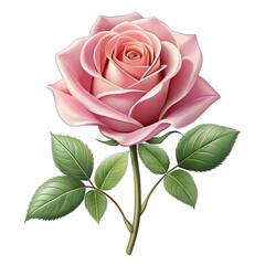 pink rose isolated on white background