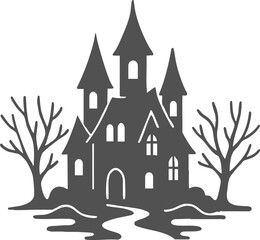 Ghost castle,  Happy Halloween