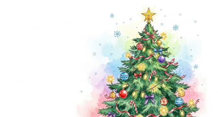 christmas tree on a red background