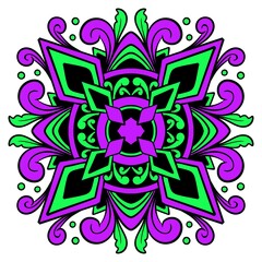 Mandala ornament color pattern illustration